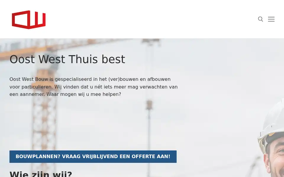 Screenshot of oostwestbouw.nl