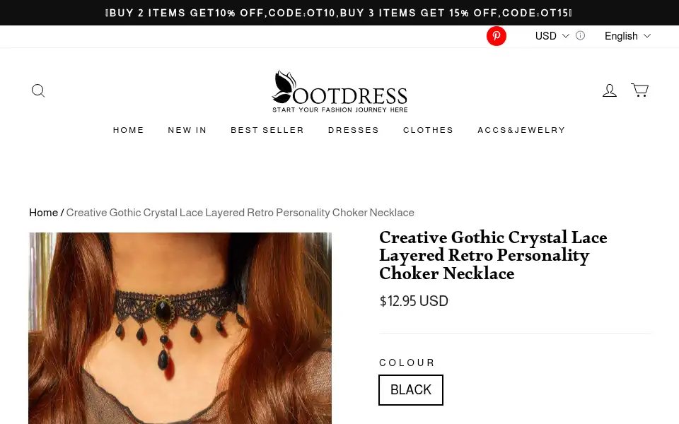 Screenshot of ootdress.com