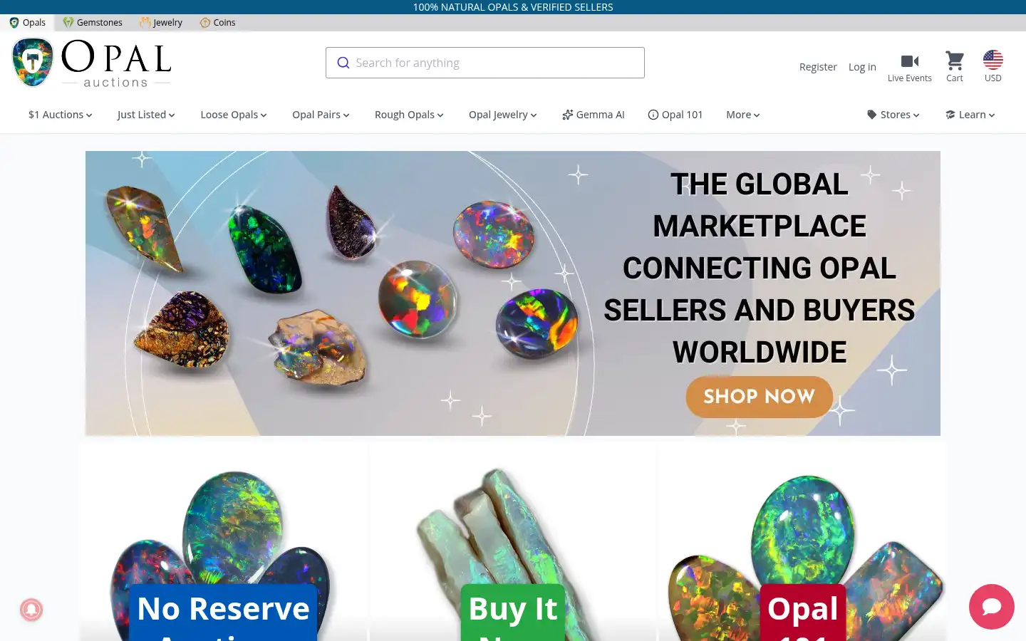Screenshot of opalauctions.com