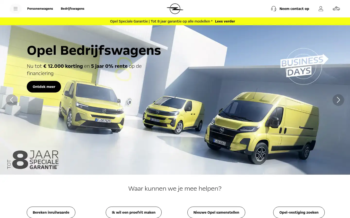 Screenshot of opel.nl