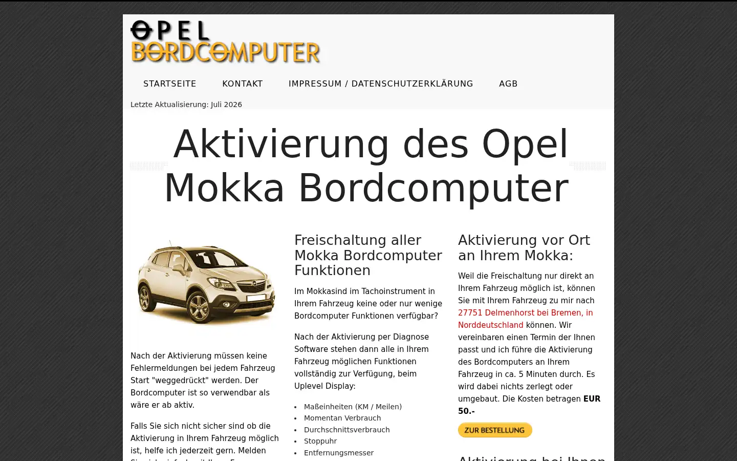 Screenshot of opelbordcomputer.de