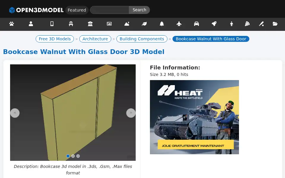Screenshot of open3dmodel.com