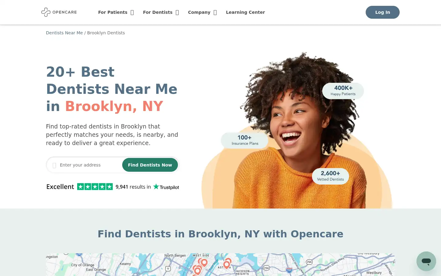 Screenshot of opencare.com