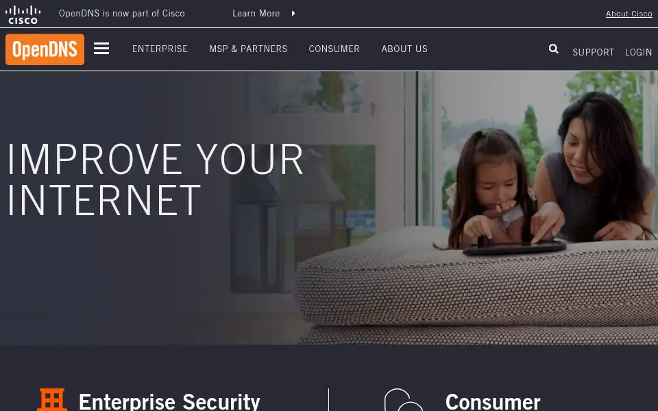 Screenshot of opendns.com