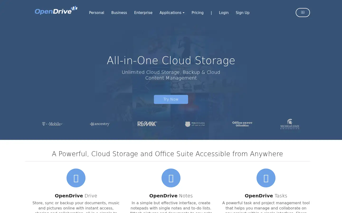 Screenshot of opendrive.com