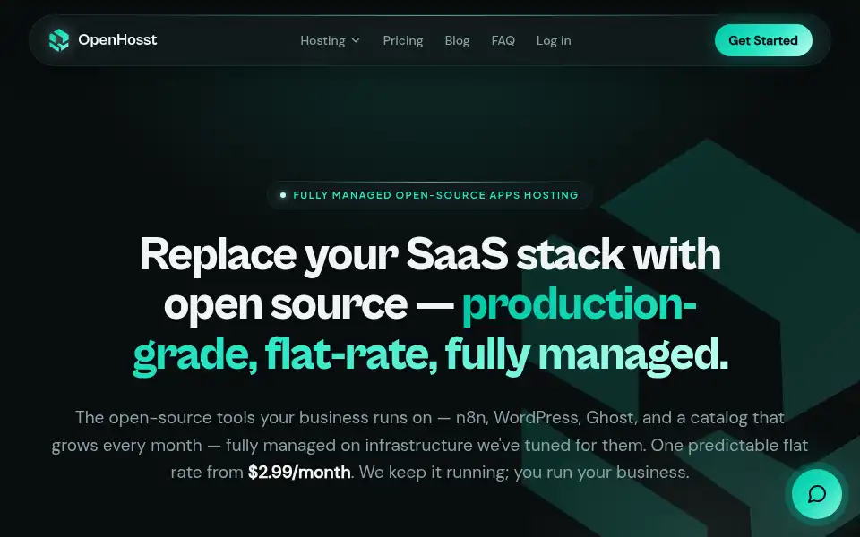 Screenshot of openhosst.com