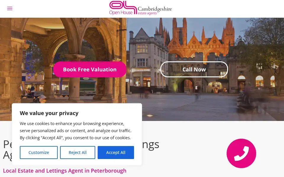 Screenshot of openhousepeterborough.co.uk