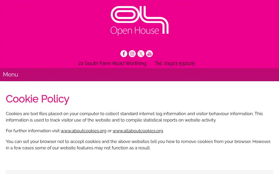 Screenshot of openhouseworthing.co.uk