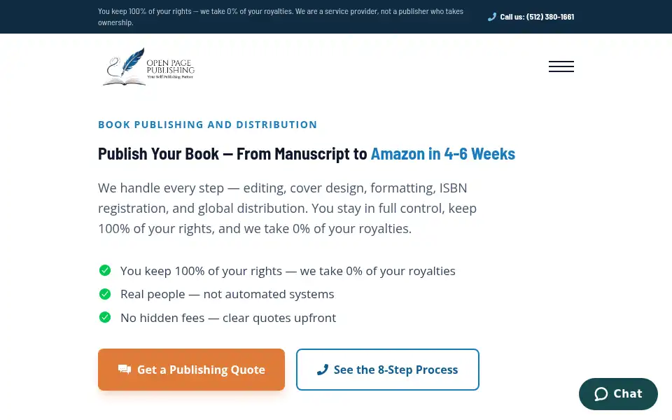 Screenshot of openpagepublishing.com