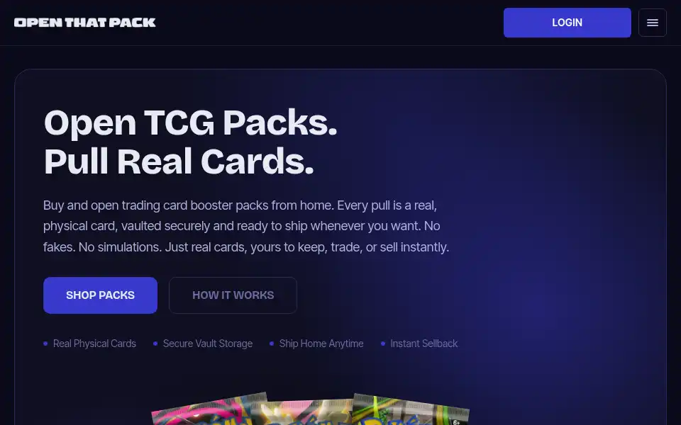 Screenshot of openthatpack.com
