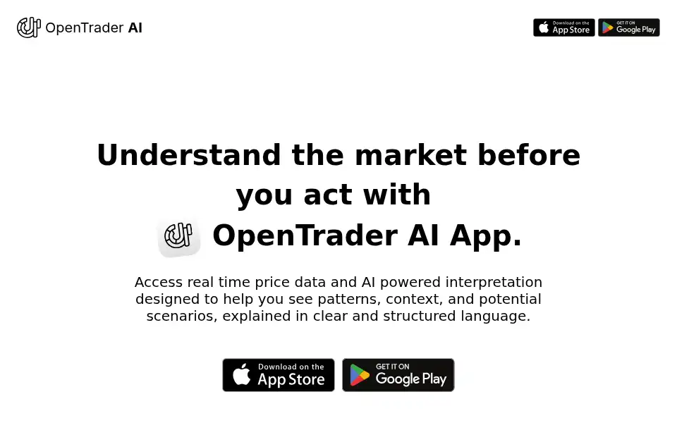 Screenshot of opentraderai.app