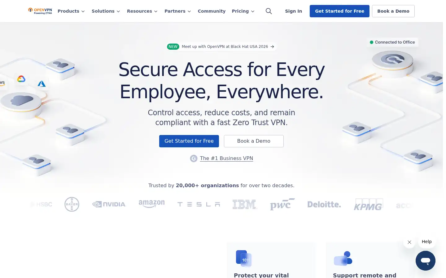 Screenshot of openvpn.net