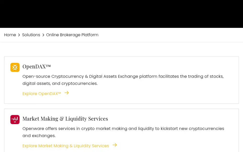 Screenshot of openware.com