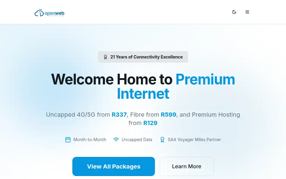 Screenshot of openweb.co.za