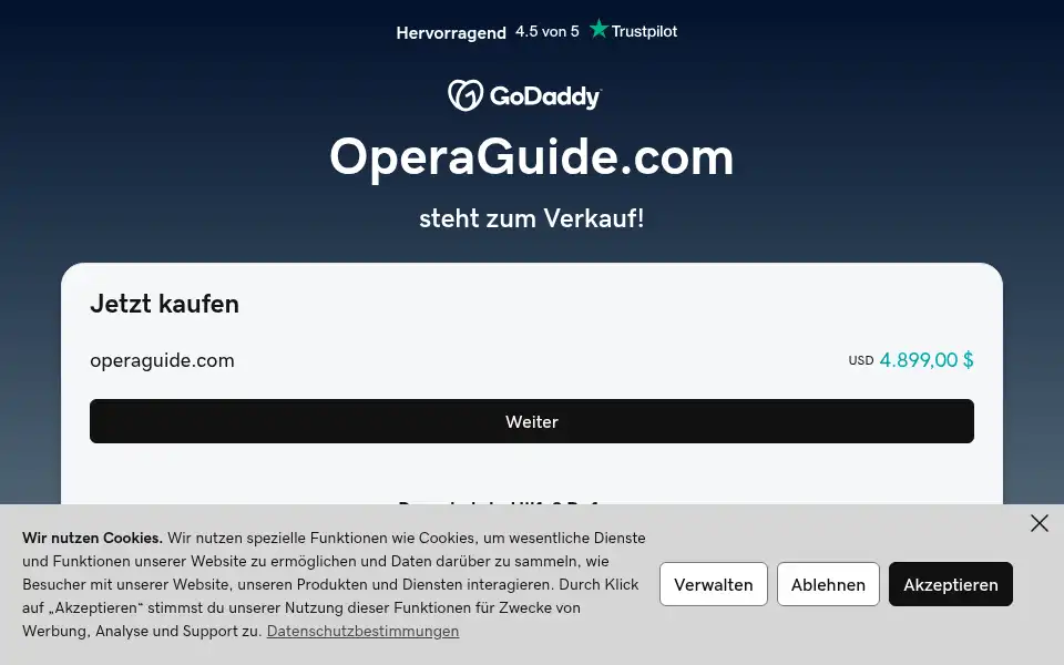 Screenshot of operaguide.com