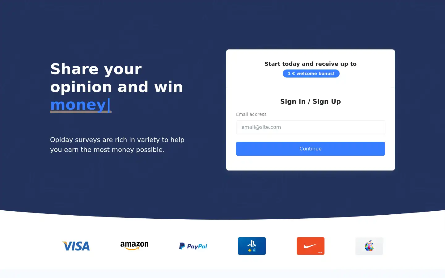 Screenshot of opiday.com