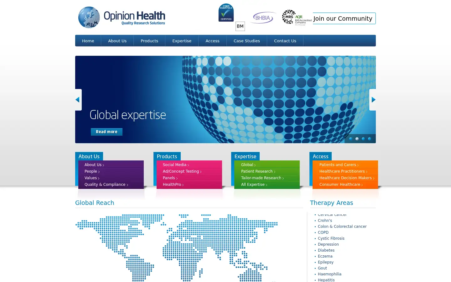 Screenshot of opinionhealth.com