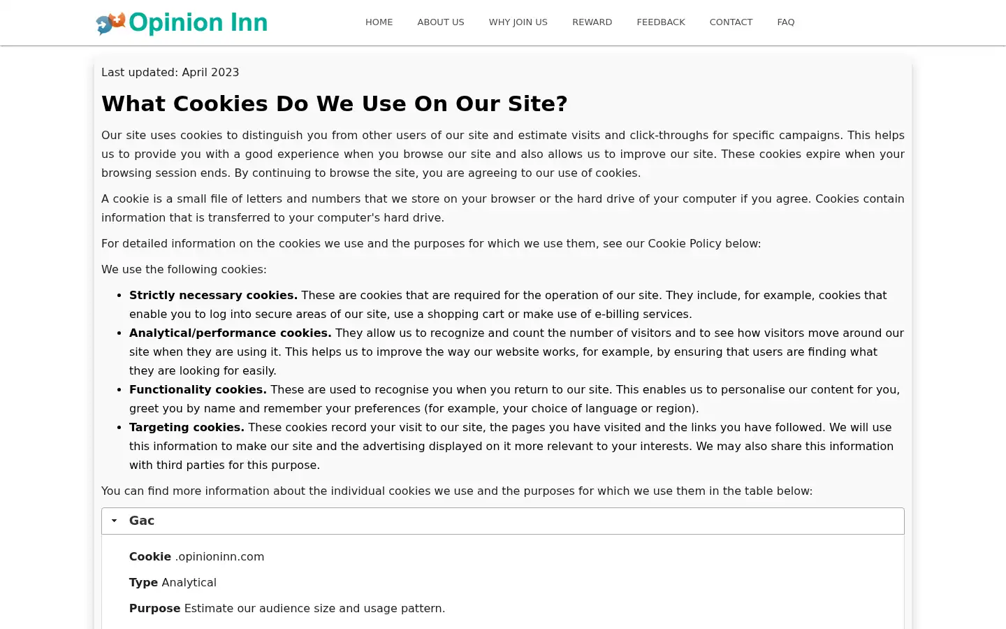 Screenshot of opinioninn.com