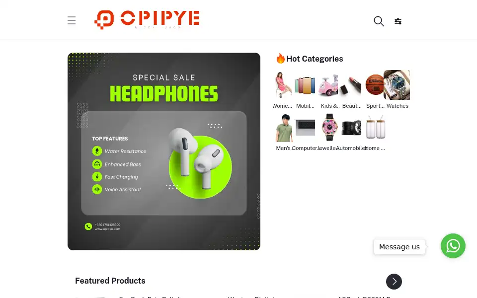 Screenshot of opipye.com