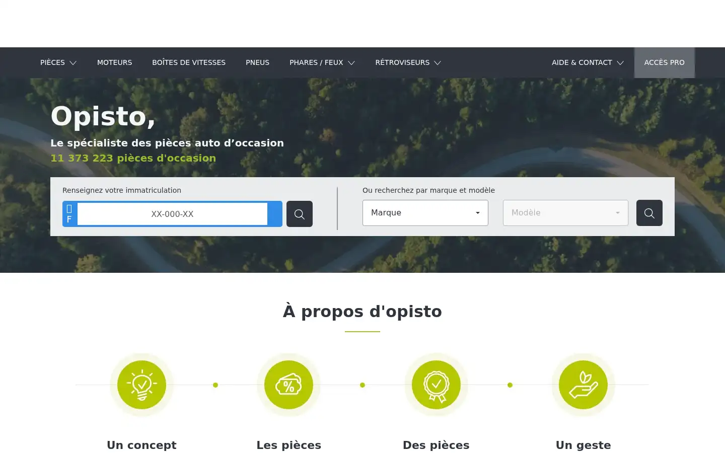 Screenshot of opisto.fr