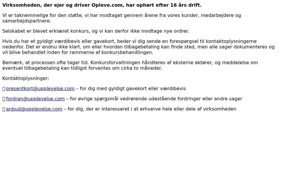 Screenshot of opleve.com