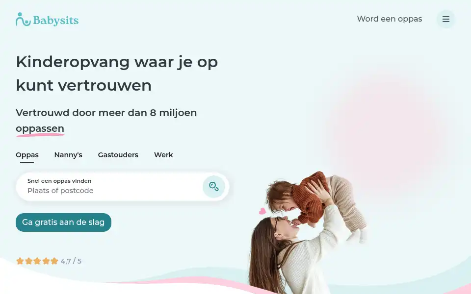 Screenshot of oppassen.nl