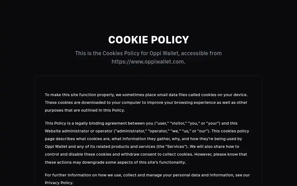 Screenshot of oppiwallet.com