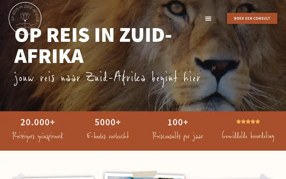 Screenshot of opreisinzuidafrika.nl