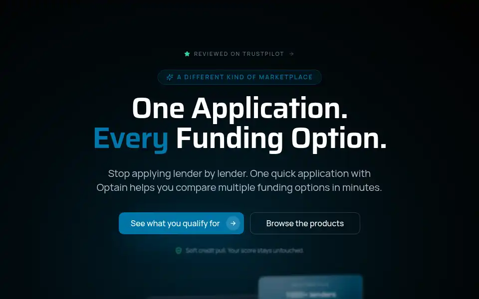 Screenshot of optain.co