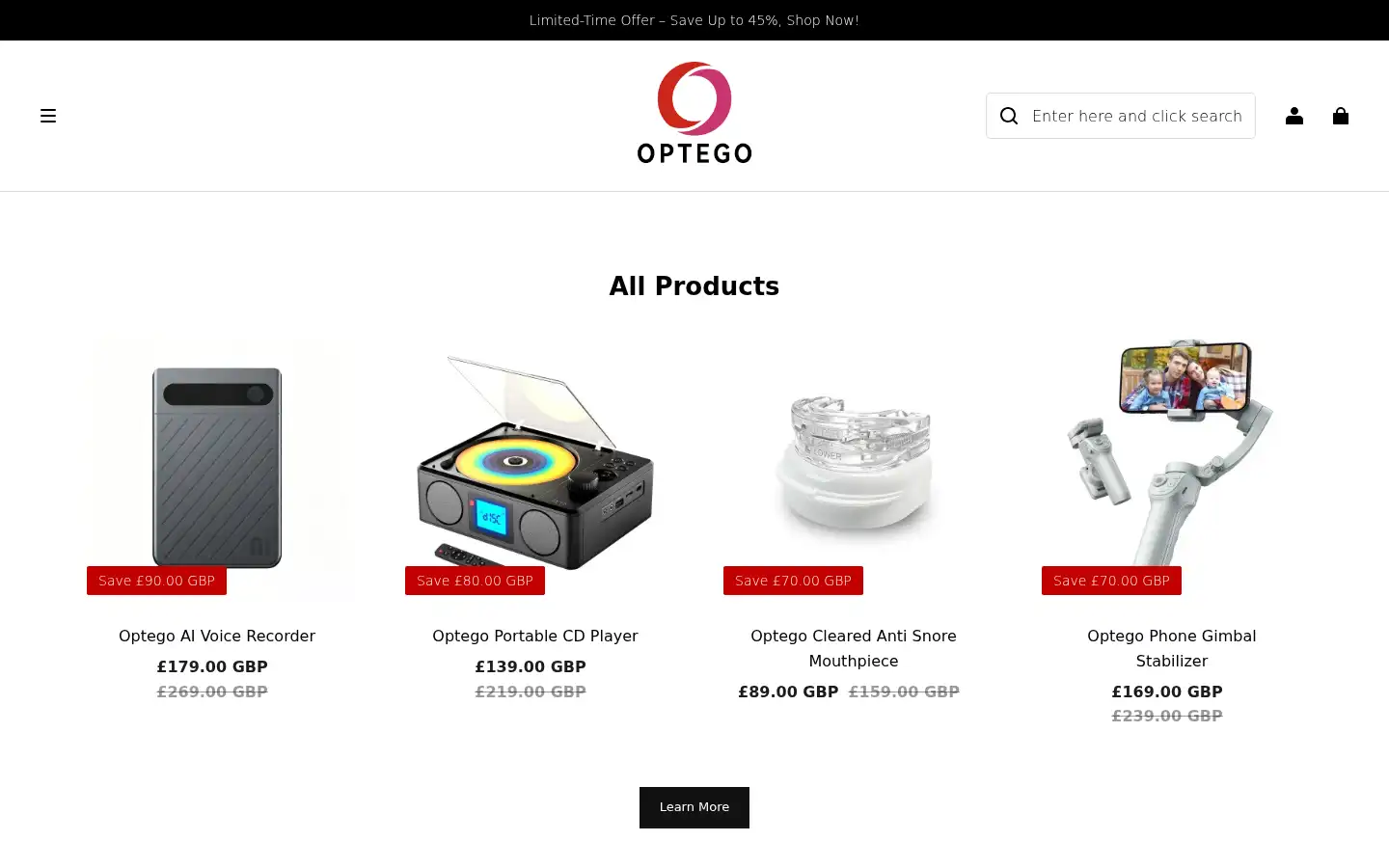 Screenshot of optego-uk.com