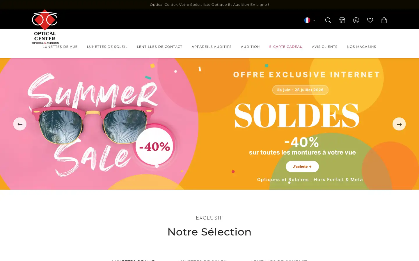Screenshot of optical-center.fr