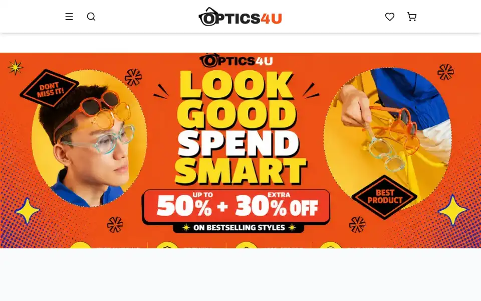 Screenshot of optics4u.com
