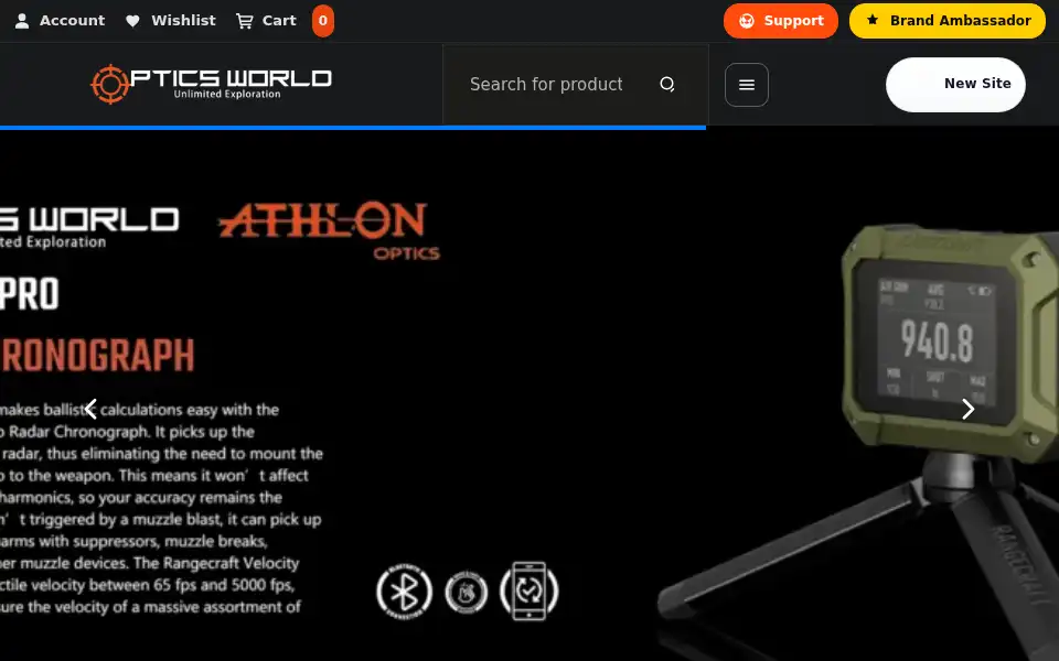 Screenshot of opticsworld.co.uk