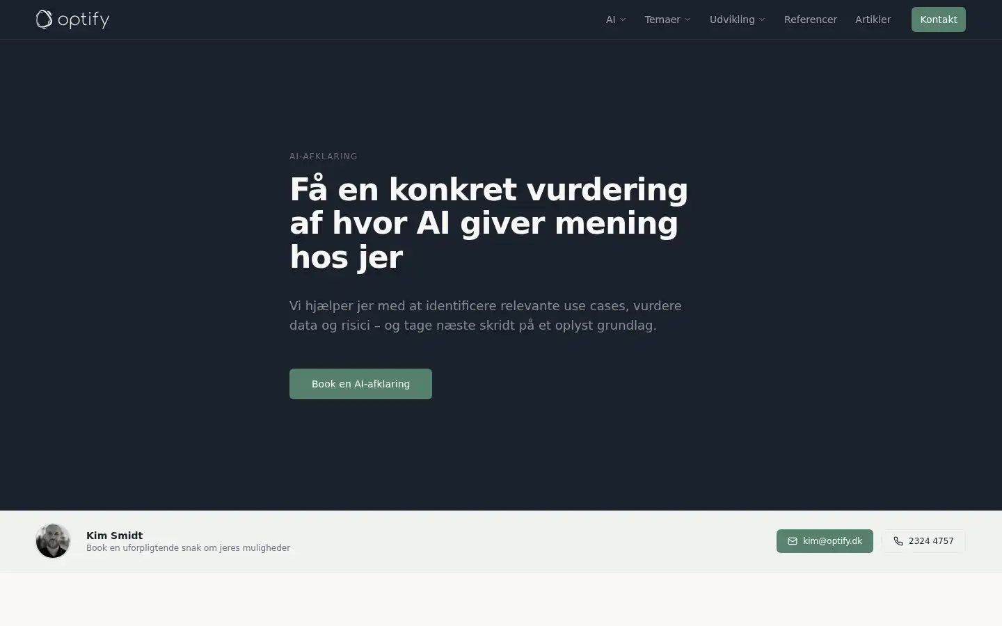 Screenshot of optify.dk