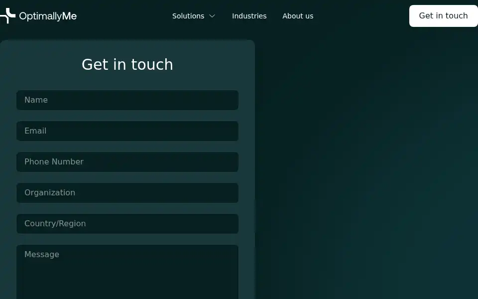 Screenshot of optimallyme.com