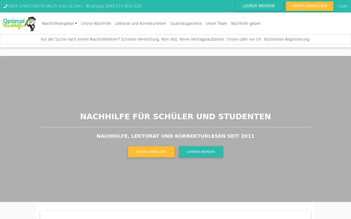Screenshot of optimalnachhilfe.de