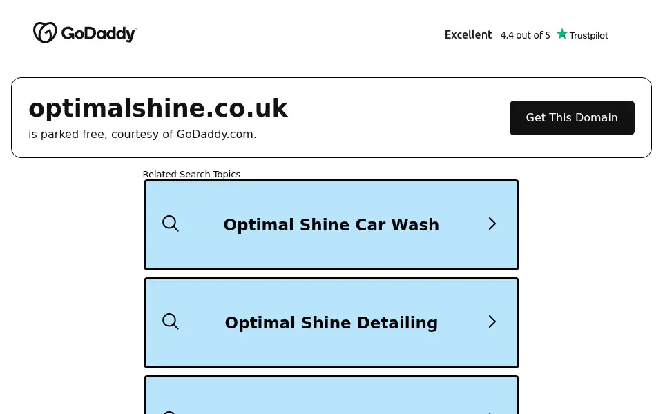 Screenshot of optimalshine.co.uk