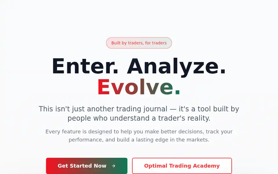 Screenshot of optimaltradingjournal.com