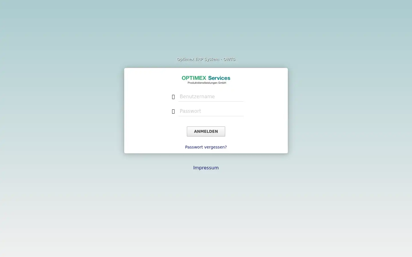 Screenshot of optimex-services.de