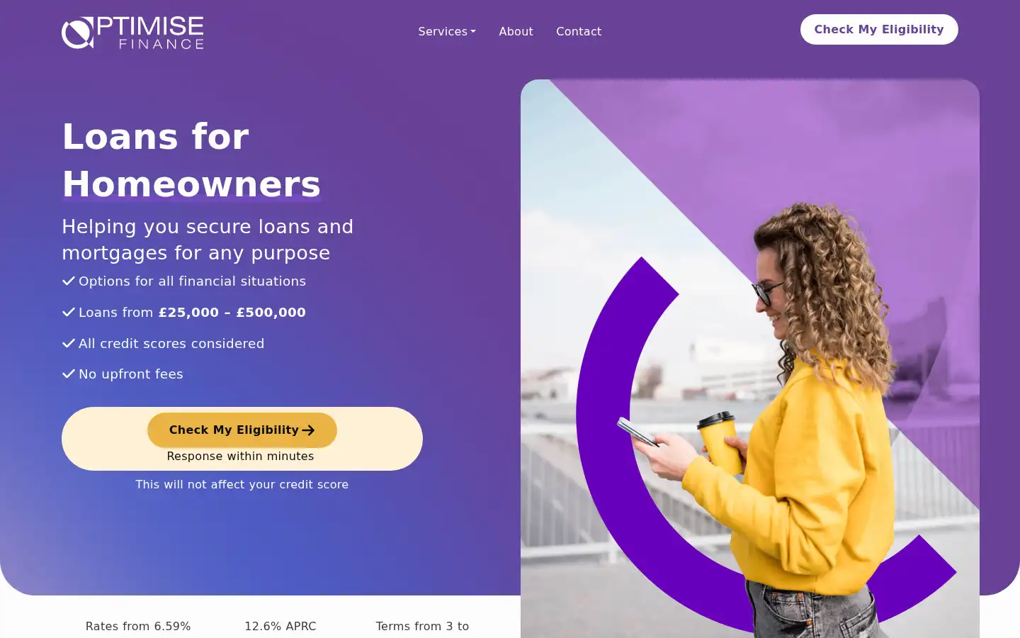 Screenshot of optimisefinance.co.uk