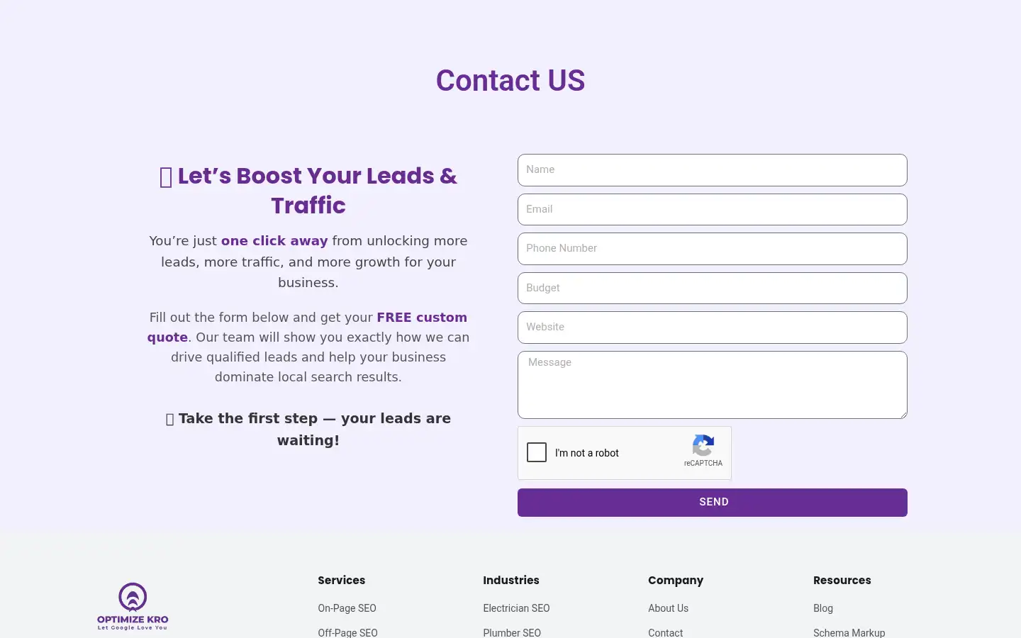 Screenshot of optimizekro.com
