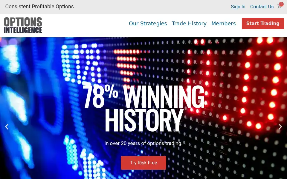 Screenshot of options-intelligence.com