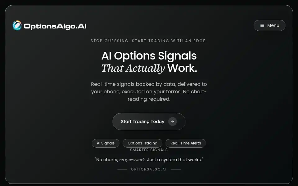 Screenshot of optionsalgo.ai