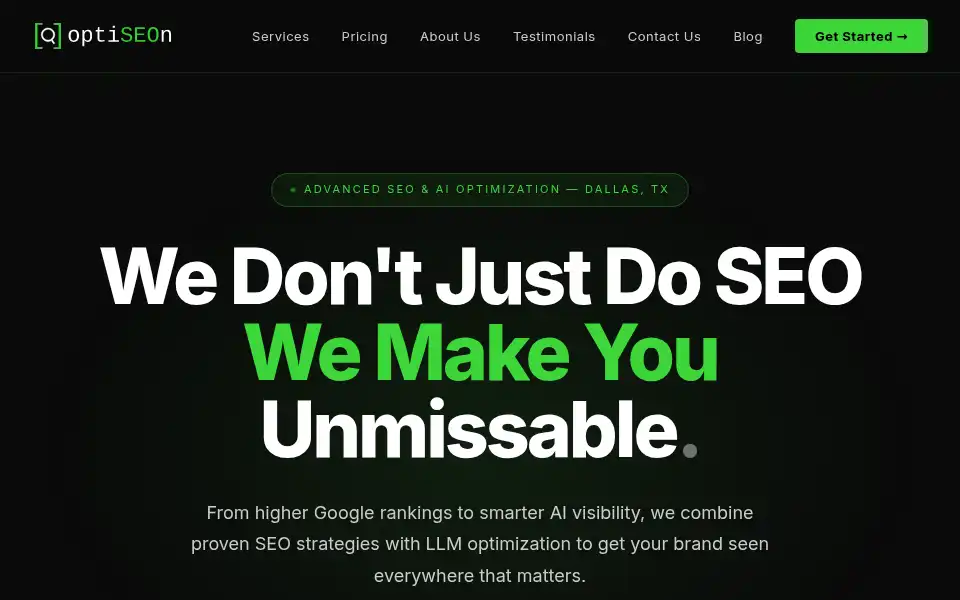 Screenshot of optiseon.com