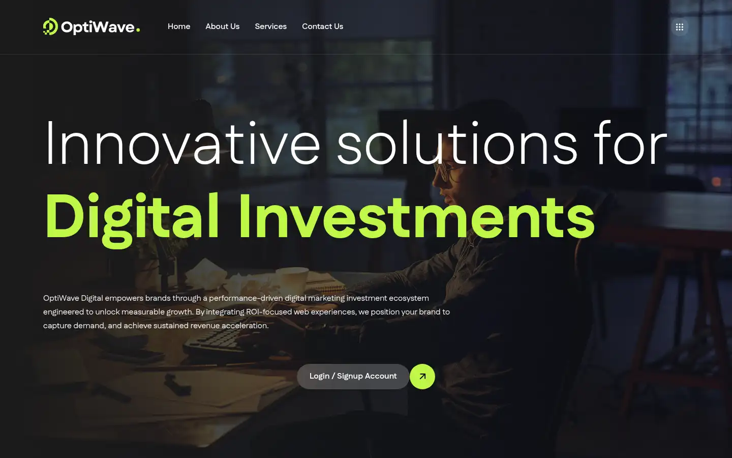 Screenshot of optiwavedigital.com