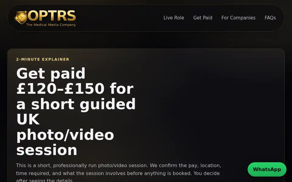 Screenshot of optrs.co.uk