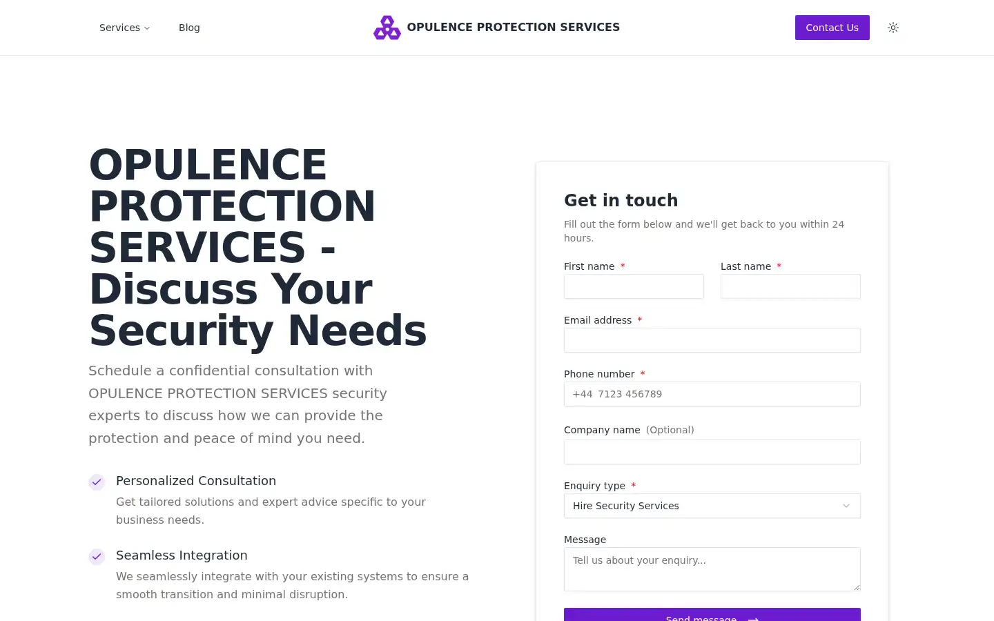 Screenshot of opulencesecurity.co.uk