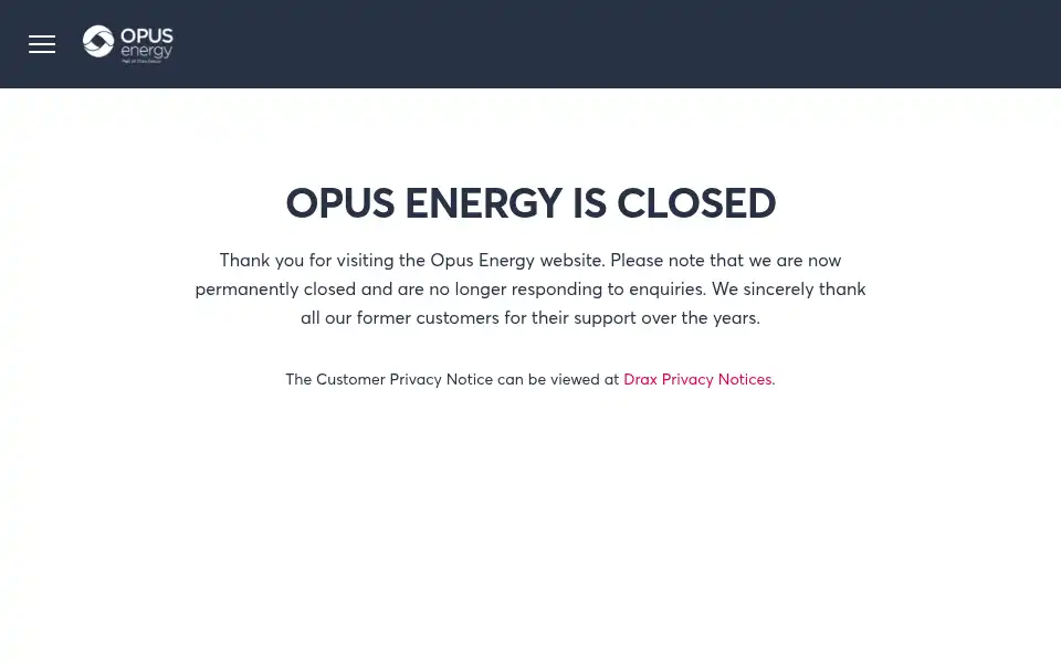 Screenshot of opusenergy.com