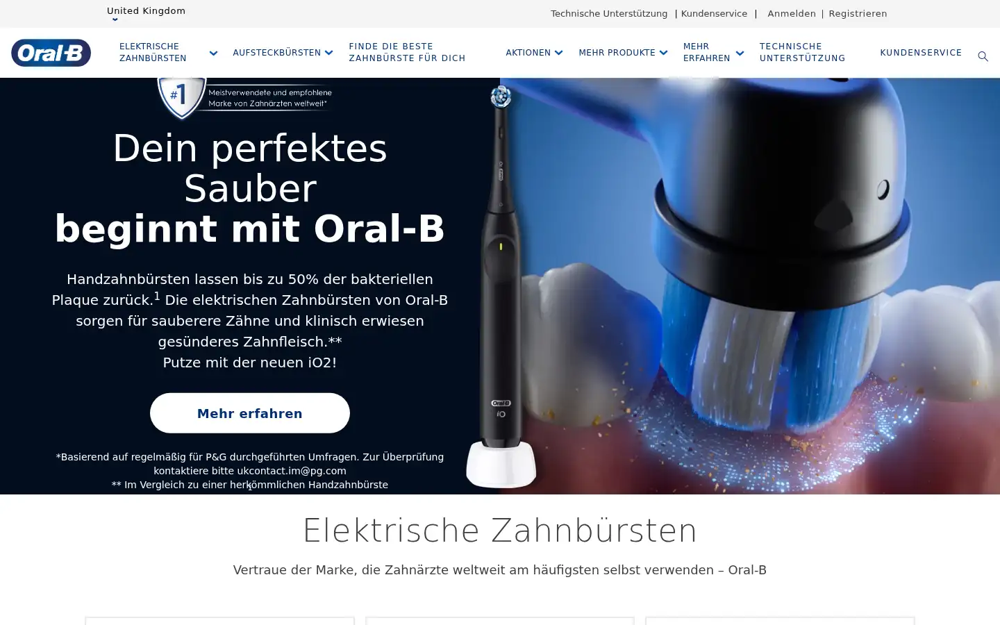 Screenshot of oralb.de