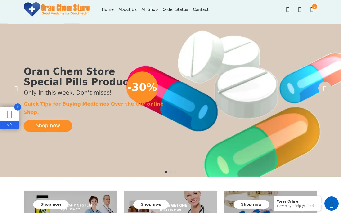 Screenshot of oranchemstore.com